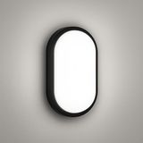 Sekatech 20W Aydos-20 Oval LED Nem Su Geçirmez Banyo Bahçe Modern Tavan Lambası Aplik Aydınlatma Siyah Kasa Beyaz Işık