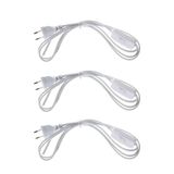 Sekatech 3 Adet Fişli Anahtarlı Arapuarlı Hazır Kablo | 2 Metre, 0.50 mm² Beyaz | Aplik, Abajur, Masa Lambası, LED Trafosu İçin Pratik Uzatma Kablosu (3)
