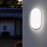 Sekatech Aydos 20W Oval Nemliyer Armatür – IP65 Su Geçirmez Tavan/ Lambası, 6500K Işık, 2000 Lümen, 27x16.7 cm, İç Dış Mekan Kullanıma Uygun, Balkon Bahçe Aydınlatması