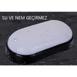 Sekatech Horoz Aydos 15W Oval Siyah LED Nem Su Geçirmez Banyo Bahçe Modern Tavan Lambası Beyaz Işık