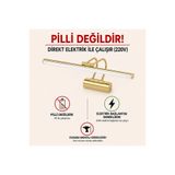 SeKaTech Resim, Tablo, Ayna Üstü Banyo Ledli Aplik 220v Gold Flüt Aplik 3000k Günışığı (PİLLİ DEĞİLDİR)