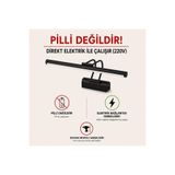 SeKaTech Resim, Tablo, Ayna Üstü Banyo Ledli Aplik 220v Siyah Flüt Aplik 3000k Günışığı (PİLLİ DEĞİLDİR)
