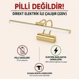 Sekatech Resim, Tablo, Ayna Üstü Banyo Ledli Aplik Gold Kasa Rengi Flüt Aplik 3000K Günışığı (PİLLİ DEĞİLDİR) - Sarı