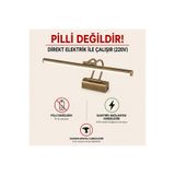 SeKaTech Resim Tablo Üstü Banyo Ledli Aplik 220v Eskitme Flüt Aplik 3000k Günışığı (PİLLİ DEĞİLDİR)