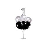 Şeker Adası 1 Yaş Rakam Folyo Balon Gümüş Silver 40 Cm, Balon Stand, 6 Adet Balon, Doğum Günü, Yaşgünü, Parti Skradaparti201