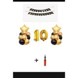Şeker Adası 10 Yaş Altın Gold Folyo Balon Parti Seti + Balon Pompası Hediye, Skradaparti142