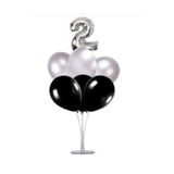 Şeker Adası 2 Yaş Rakam Folyo Balon Gümüş Silver 40 Cm, Balon Stand, 6 Adet Balon, Doğum Günü, Yaşgünü, Parti, Skradaparti202