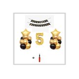 Şeker Adası 5 Yaş Altın Gold Folyo Balon Parti Seti + Balon Pompası Hediye, Skradaparti181