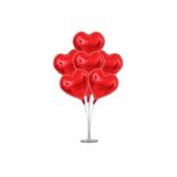 Şeker Adası Ayaklı Kalp Balon Standı + Kırmızı Folyo Kalp Balonlar, Skradaparti219