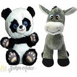 Şeker Adası Kaliteli Peluş Panda Ayı Ve Peluş Eşek Oyun Ve Uyku Arkadaşı