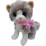 Şeker Adası Miyavlayan Sevimli Sesli Yumuşacık Gri Peluş Kedi 20 cm - Hediyelik Uyku ve Oyun Arkadaşı