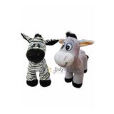 Şeker Adası Oyuncak Ikili 28 Cm Sevimli Peluş Eşek Ve Peluş Zebra - Uyku Ve Oyun Arkadaşı Hediyelik eşşeko002
