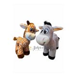 Şeker Adası Oyuncak Ikili 28 Cm Sevimli Peluş Eşek Ve Peluş Zürafa Zuzu - Uyku Ve Oyun Arkadaşı Hediyelik eşşeko003