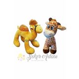 Şeker Adası Peluş Zürafa Zuzu ve Peluş Deve 2 li Oyuncak Oyun ve Uyku Arkadaşı
