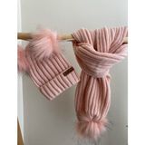 Şeker Bebe Ponponlu Atkı Bere Takım - Standart - Pembe