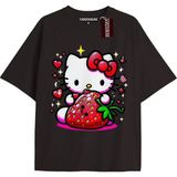 Şeker Çilek Hello Kitty - Siyah - XL
