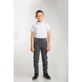 Şeker Çocuk Ribana Bel Likralı Gri Canvas Okul Pantolonu Erkek Çocuk Slim Fit Örme Kumaş Model - 12 Yaş
