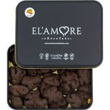 Şeker Ilavesiz, Glütensiz, Vegan Cevizli Bitter Çikolata - Küçük Kare Metal Kutu, 150 gr