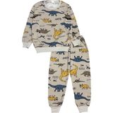 Şeker Kids Erkek Çocuk Iki Iplik Pamuklu Şardonlu Bej Dinazor Desen Kışlık Uzun Kollu Pijama Takımı - 2 - 3 Yaş