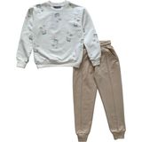 Şeker Kids Kız Çocuk Beyaz Çiçek Desen Eşofman Takımı - 7 - 8 Yaş - 00-Beyaz