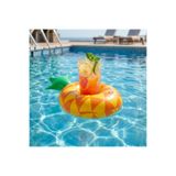 Şeker Ofisi Turuncu Sarı Ananas Şişme Havuz Bardak Tutucu Altlığı -Desenli Havuz ve Deniz Bardaklığı