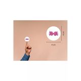 Şeker Pembe Fiyonk Baskılı Etiket Yuvarlak Mat Çıkartma Bow Round Sticker 4 Cm (40 Adet)