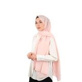 Şeker Pembe Monogram Desen İpek Pamuk Şal
