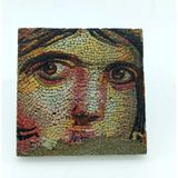 Şeker Portakalım Dekoratif Figürlü Zeugma Çingene Kızı Doğal Taş Banyo Gider Kapağı Süsü Tekli 10x10 Cm Kahve - Sarı