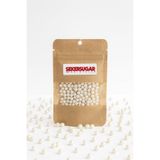 ŞEKER & SUGAR Pasta Süsleme Şekeri Boncuk Şeker 4 mm Metalik İnci Beyazı 40 gr.
