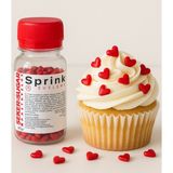 Şeker & Sugar Pasta Süsleme Şekeri Kırmızı Kalp 45 gr Sprinkles Parlak Görünümlü Dekoratif Şeker