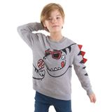 Şekerci Dinozor Erkek Çocuk Gri Sweatshirt