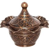 Şekerlik Hurma Kasesi Küp Şekerlik Çay Bahçesi Lokanta Kafe Lokum Ikramlık Gültas 13X11 - Bakır