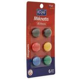 Şekil Kraf Yuvarlak Renkli Mıknatıs 20Mm 6Lı - 2 paket