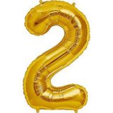 Şekilli 2 Numara Supershape Gold Rakam Folyo Balon