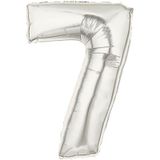 Şekilli 7 Numara Supershape Silver Rakam Folyo Balon