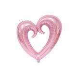 Şekilli Kalp Pembe Renk Folyo Balon Çok Renkli