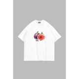Sekizbiraltı Ficus Carica Baskılı Beyaz Oversize Tshirt - S - M
