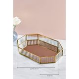 Sekizgen Cam Sunumluk Tepsi-31 Cmx21 Cm Gold - Siyah