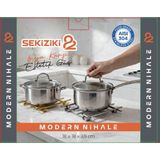 Sekiziki Modern Nihale Serisi 18X18CM AISI304 Paslanmaz Çelik Ø6mm Dolu Mil Sağlamlığı - Krom