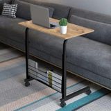 Sekizincicaddedizayn Kitaplikli Ve Yukseklik Ayarli Laptop Sehpasi Ve Calisma Masasi - Atlantik Cam (Tekerli) Oval Kenar
