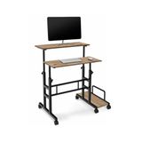 Sekizincicaddedizayn Yukseklik Ayarli Bilgisayar/Laptop Ve Calisma Masasi - Ceviz 80X60 (Tekerli Ve Kasalikli)
