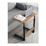 Sekizincicaddedizayn Yükseklik Ayarlı Laptop Sehpası - Ceviz (TEKERLİ) 60x40 Oval Kenar