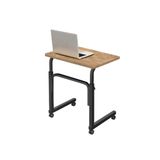 sekizincicaddedizayn Yükseklik Ayarlı Laptop Sehpası Ve Çalışma Masası - Atlantik Çam (TEKERLİ) 60x40 Oval Kenar