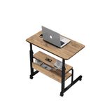 sekizincicaddedizayn Yükseklik Ayarlı Ve Çift Raflı Laptop Sehpası Ve Çalışma Masası - Atlantik Çam (tekerli) 70 X 40 Cm