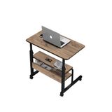 Sekizincicaddedizayn Yukseklik Ayarli Ve Cift Rafli Laptop Sehpasi Ve Calisma Masasi - Ceviz (Tekerli) 70 X 40 Cm