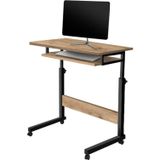 sekizincicaddedizayn Yükseklik Ayarlı ve Klavyelikli Laptop Sehpası - Atlantik Çam 70x40 (Frenli Tekerli)