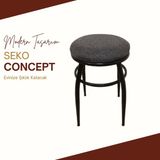 Seko Concept Tabure, Bar Taburesi, 2'li Tabure, Metal Ayaklı Tabure, Iç Içe Geçebilen Tabure, Ikili Tabure - Gri - Siyah
