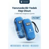 Sekors 2 Adet Mavi Dijital Göstergeli İnsülin Taşıma Çantası Soğuk İlaç Çantası Medikal Soğutucu + 4 Adet Jel