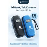 Sekors 2'li Set (Mavi + Siyah) Dijital Göstergeli İnsülin Taşıma Çantası Soğuk İlaç Çantası Medikal Soğutucu + 4 Adet Buz Jeli