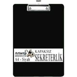 Sekreterlik Kapaksız A4 1 Adet Renkli A4 Kapaksız Sekreterlik Klipsli Metal Mekanizmalı 80 Yaprak Kapasiteli Siyah